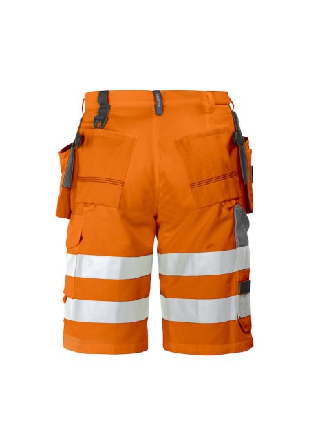 PROJOB 6503 SHORT POLYCOTON - EN ISO 20471 CLASSE 2/1 orange/gris personnalisable
