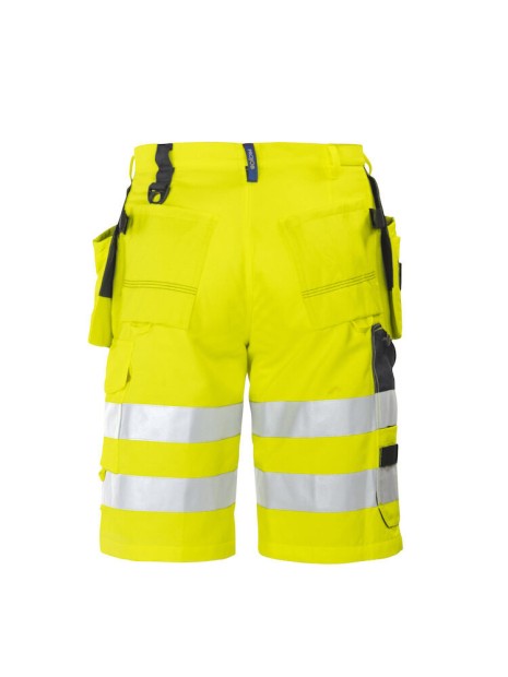 PROJOB 6503 SHORT POLYCOTON - EN ISO 20471 CLASSE 2/1 jaune/bleu marine personnalisable