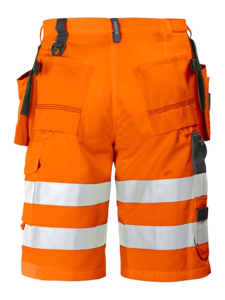 PROJOB 6503 SHORT POLYCOTON - EN ISO 20471 CLASSE 2/1 orange/noir personnalisable