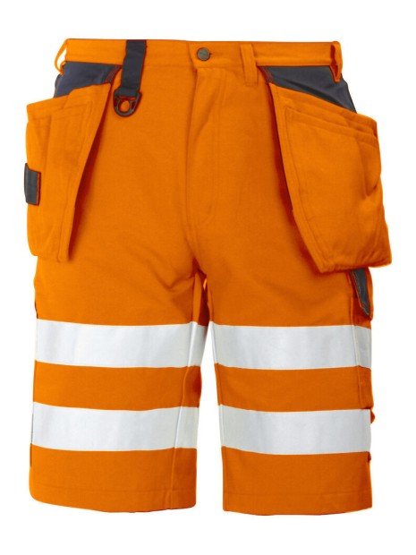 PROJOB 6503 SHORT POLYCOTON - EN ISO 20471 CLASSE 2/1 orange/noir personnalisable