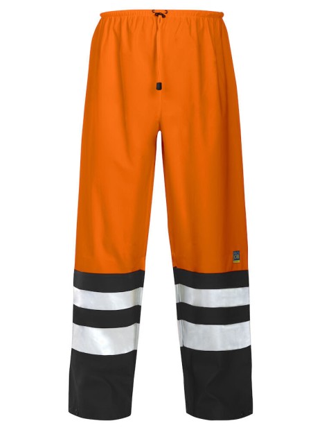 PROJOB 6504 PANTALON DE PLUIE - EN ISO 20471 CLASSE 2 EN 343 3/1 orange/noir personnalisable