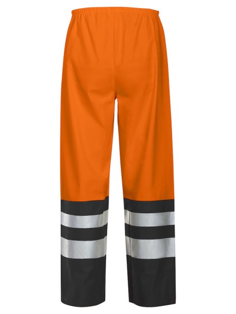 PROJOB 6504 PANTALON DE PLUIE - EN ISO 20471 CLASSE 2 EN 343 3/1 orange/noir personnalisable