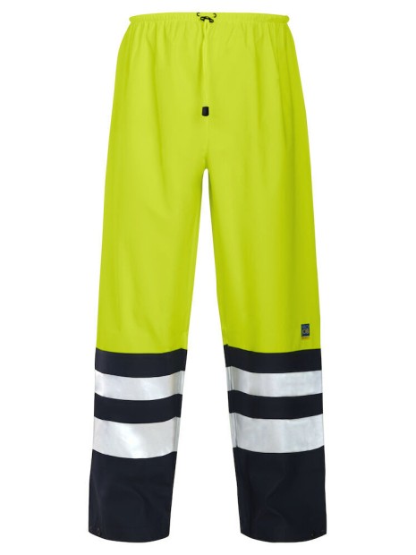 PROJOB 6504 PANTALON DE PLUIE - EN ISO 20471 CLASSE 2 EN 343 3/1 jaune/noir personnalisable