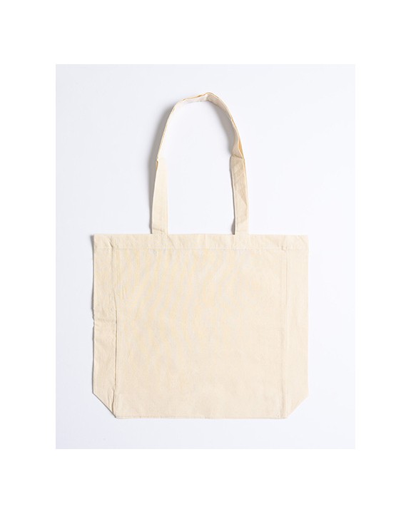 PRINTWEAR Cotton Bag Side Fold Long Handles Tote Bag personalisierbar