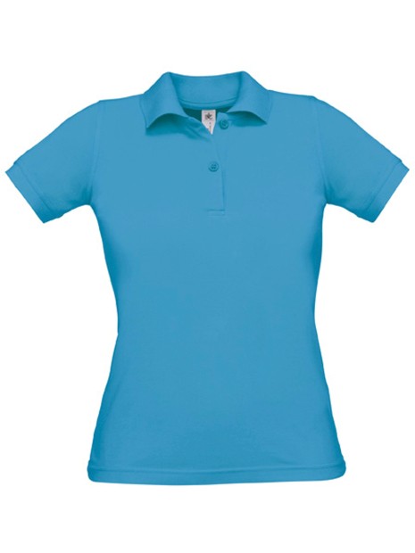 B&C Polo femme Safran Pure bleu atoll personnalisable