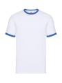 FOL T-shirt Ringer Valueweight blanc/royal personnalisable