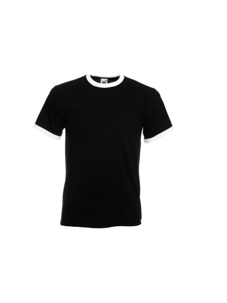 FOL T-shirt Ringer Valueweight black / white personnalisable