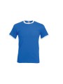 FOL T-shirt Ringer Valueweight Royalblue/White personnalisable
