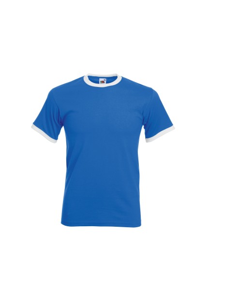 FOL T-shirt Ringer Valueweight Royalblue/White personnalisable
