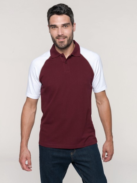 Polos à personnaliser KARIBAN Polo baseball manches courtes 