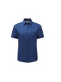 RUSSELL Chemise femme popeline polycoton manches courtes bright royal personnalisable