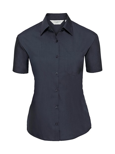 RUSSELL Chemise femme popeline polycoton manches courtes french marine personnalisable