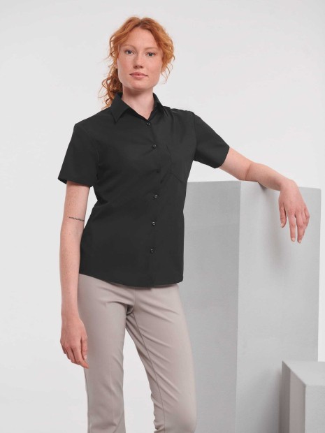 Chemises à personnaliser RUSSELL Chemise femme popeline polycoton manches courtes 