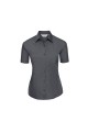 RUSSELL Chemise femme popeline polycoton manches courtes gris convoi personnalisable