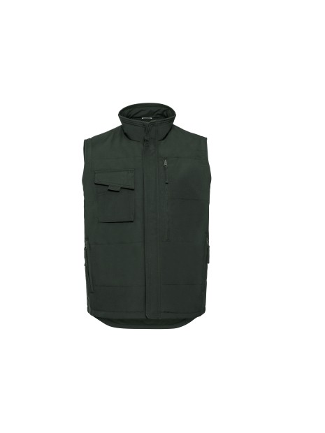RUSSELL Bodywarmer Heavy Duty vert bouteille personnalisable