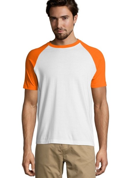 T-Shirts à personnaliser SOL'S Funky blanc/orange