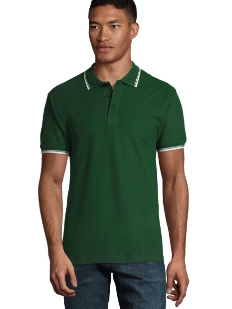 Polos à personnaliser SOL'S Practice vert golf/blanc