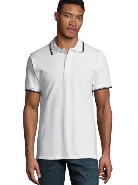 Polos à personnaliser SOL'S Practice blanc/bleu marine