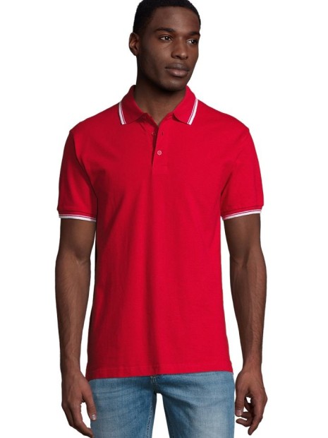 Polos à personnaliser SOL'S Practice rouge/blanc
