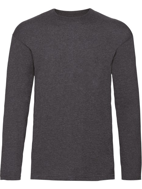 FOL T-shirt homme manches longues Valueweight (61-038-0) heather grey fonce personnalisable