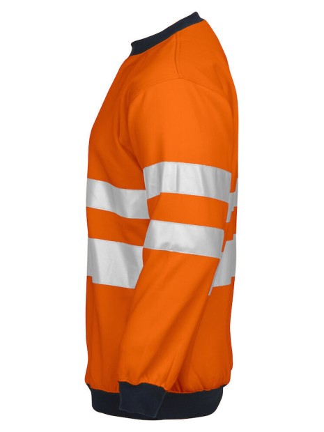 PROJOB 6101 SWEATSHIRT CREWNECK - EN ISO 20471 CLASSE 3 orange/noir personnalisable