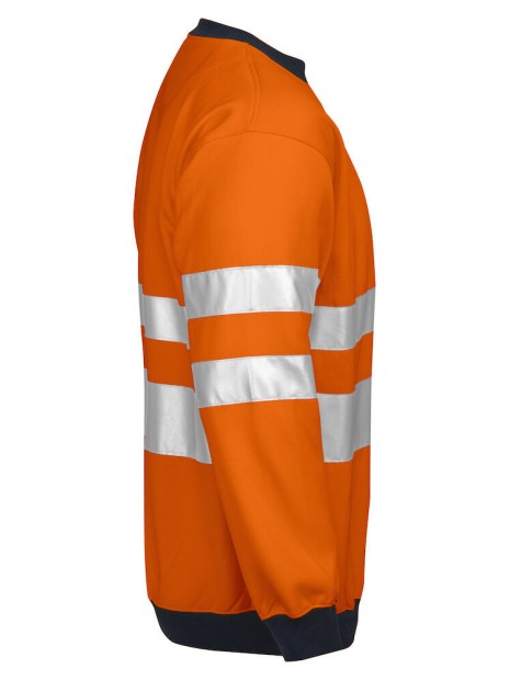 PROJOB 6101 SWEATSHIRT CREWNECK - EN ISO 20471 CLASSE 3 orange/noir personnalisable
