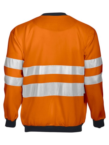 PROJOB 6101 SWEATSHIRT CREWNECK - EN ISO 20471 CLASSE 3 orange/noir personnalisable