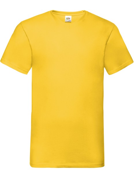 FOL T-shirt homme col v Valueweight (61-066-0) jaune tournesol personnalisable