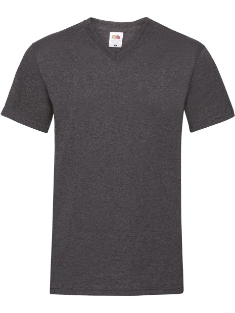 FOL T-shirt homme col v Valueweight (61-066-0) heather grey fonce personnalisable
