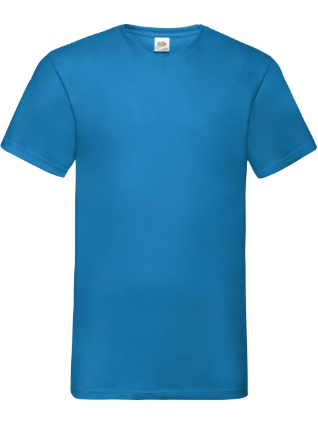 FOL T-shirt homme col v Valueweight (61-066-0) bleu azur personnalisable