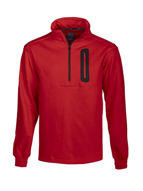 PROJOB 2120 SWEAT 1/2 ZIP rouge personnalisable