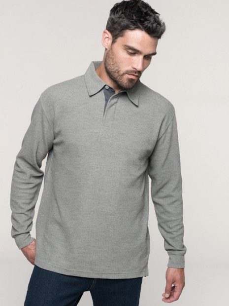 Polos à personnaliser KARIBAN French rib > polo côtelé manches longues 