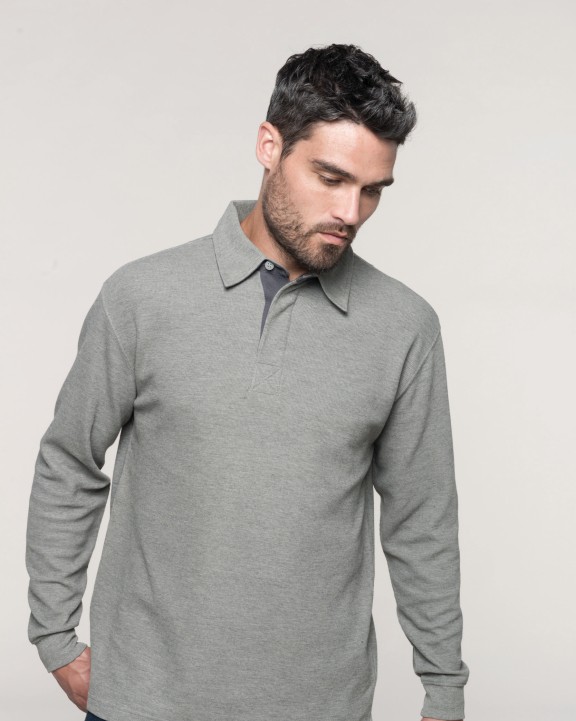 KARIBAN French rib > langarm-poloshirt Poloshirt personalisierbar
