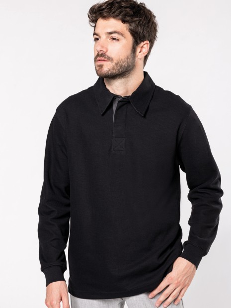 Polos à personnaliser KARIBAN French rib > polo côtelé manches longues 