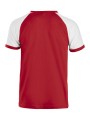 CLIQUE Raglan-T rouge/blanc personnalisable