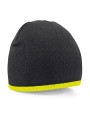 BEECHFIELD TWO-TONE PULL-ON BEANIE black/fluo yellow personnalisable