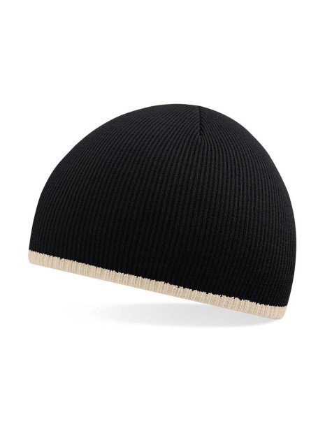 BEECHFIELD TWO-TONE PULL-ON BEANIE noir/pierre personnalisable