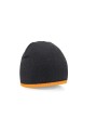 BEECHFIELD TWO-TONE PULL-ON BEANIE noir/orange fluo personnalisable