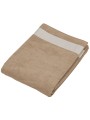 KARIBAN Drap de plage beige-sable/blanc personnalisable