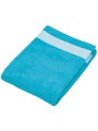 KARIBAN Drap de plage turquoise/blanc personnalisable