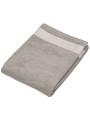 KARIBAN Drap de plage gris clair/blanc personnalisable