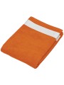 KARIBAN Drap de plage orange/blanc personnalisable