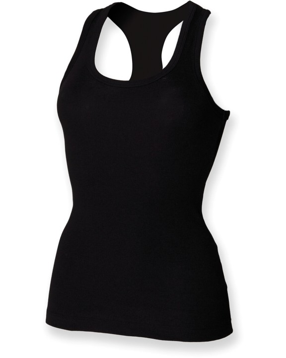 SKINNIFIT Women's Stretch Racer-Back Tank T-Shirt personalisierbar