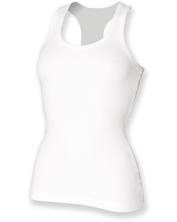 SKINNIFIT Women's Stretch Racer-Back Tank T-Shirt personalisierbar