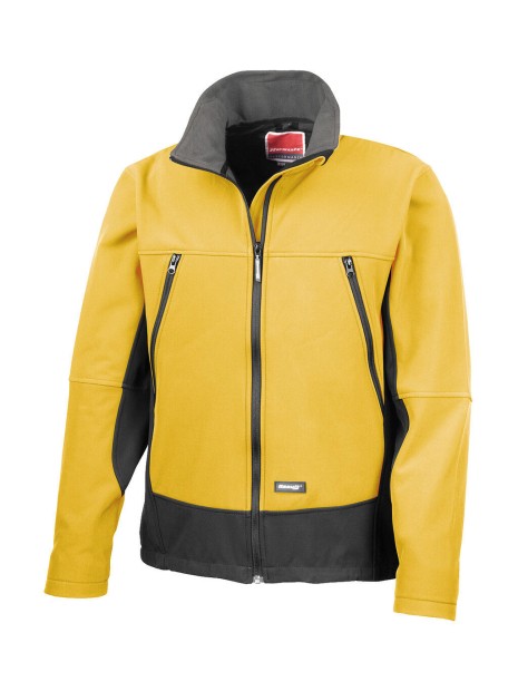 RESULT Veste softshell Activity jaune/noir personnalisable
