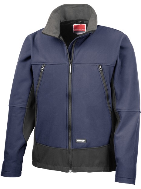 RESULT Veste softshell Activity bleu marine/noir personnalisable