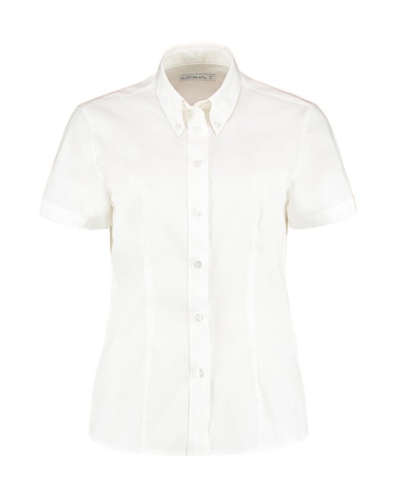 Hemd KUSTOM KIT Women's Tailored Fit Premium Oxford Shirt SSL voor bedrukking &amp; borduring