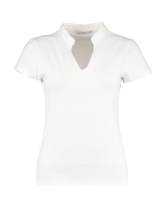 KUSTOM KIT Regular Fit Mandarin Collar Top T-Shirt personalisierbar