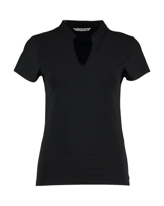 KUSTOM KIT Regular Fit Mandarin Collar Top T-Shirt personalisierbar