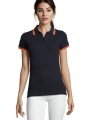 Polos à personnaliser SOL'S Pasadena Women french navy/neon orange